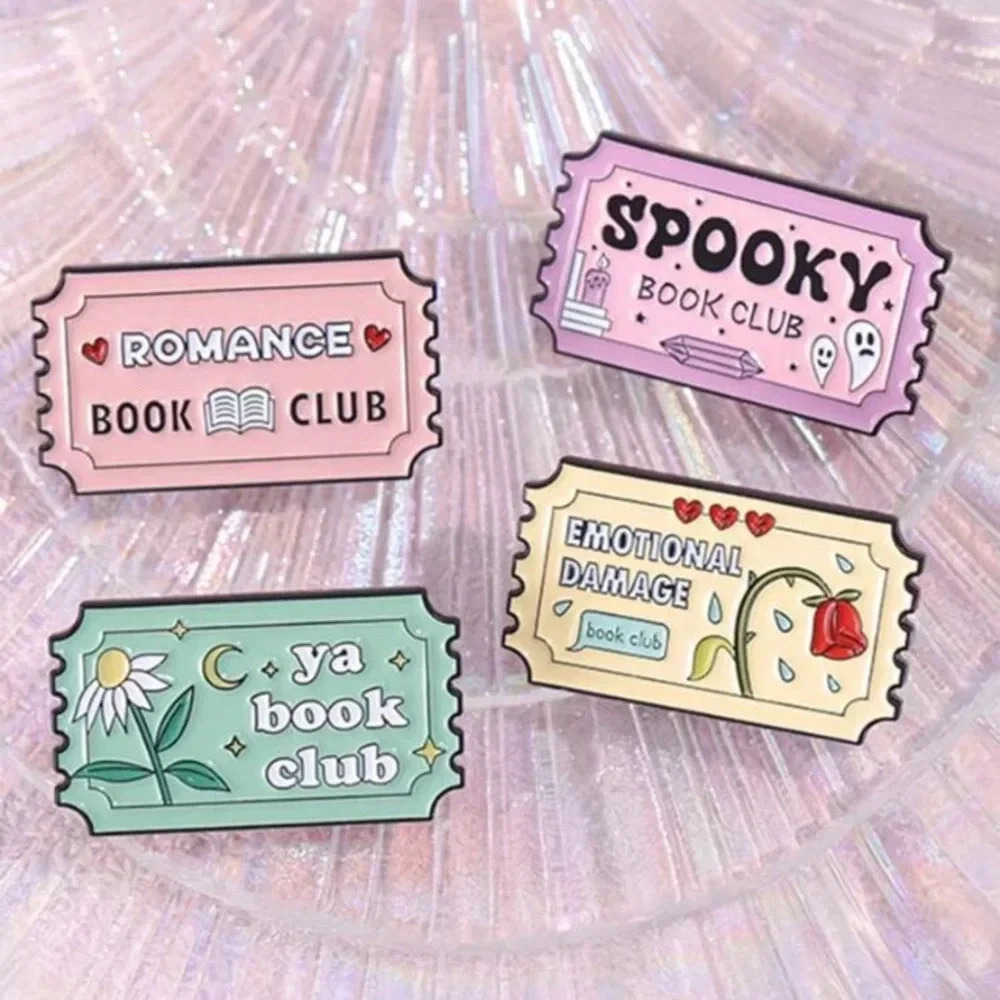 Pink red raffle ticket Romance Book Club enamel pin backpack clothes bag hat cap - Picture 7 of 7